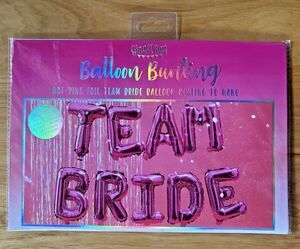 "Team Bride" Balloon Bunting Ginger Ray Pink Foil Wedding Shower 16" Hen Party